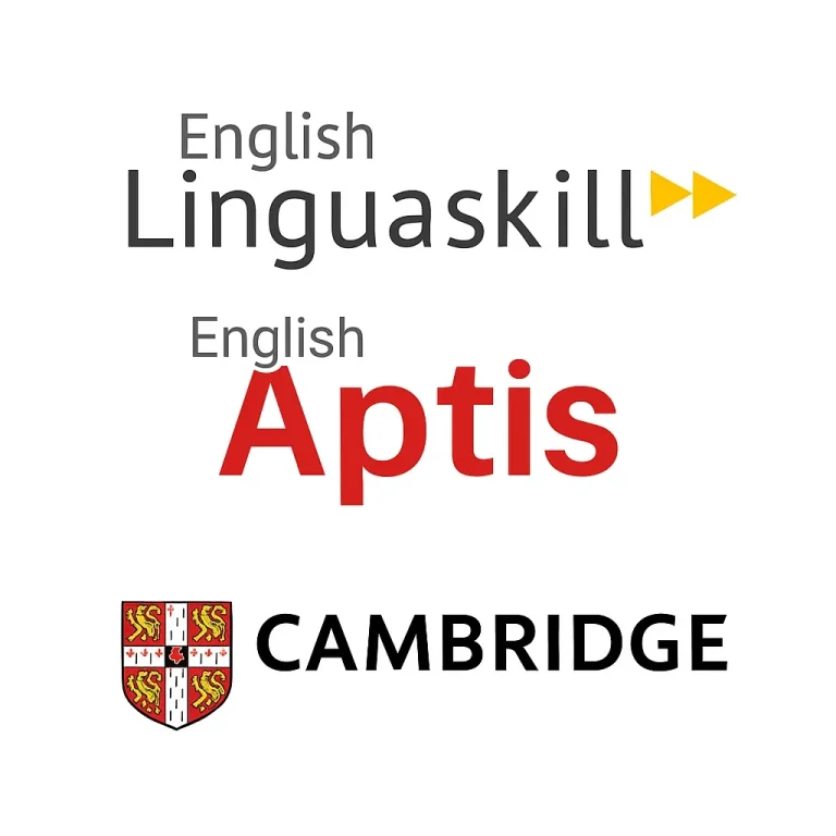 aptis Logos de English Linguaskill, English Aptis y Cambridge.